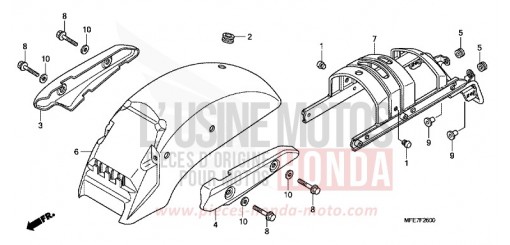 KOTFLUEGEL, HINTEN VT750C27 de 2007